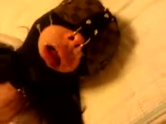 Oral sex with a mask fetish and humiliation from my point of view in a home movie scene